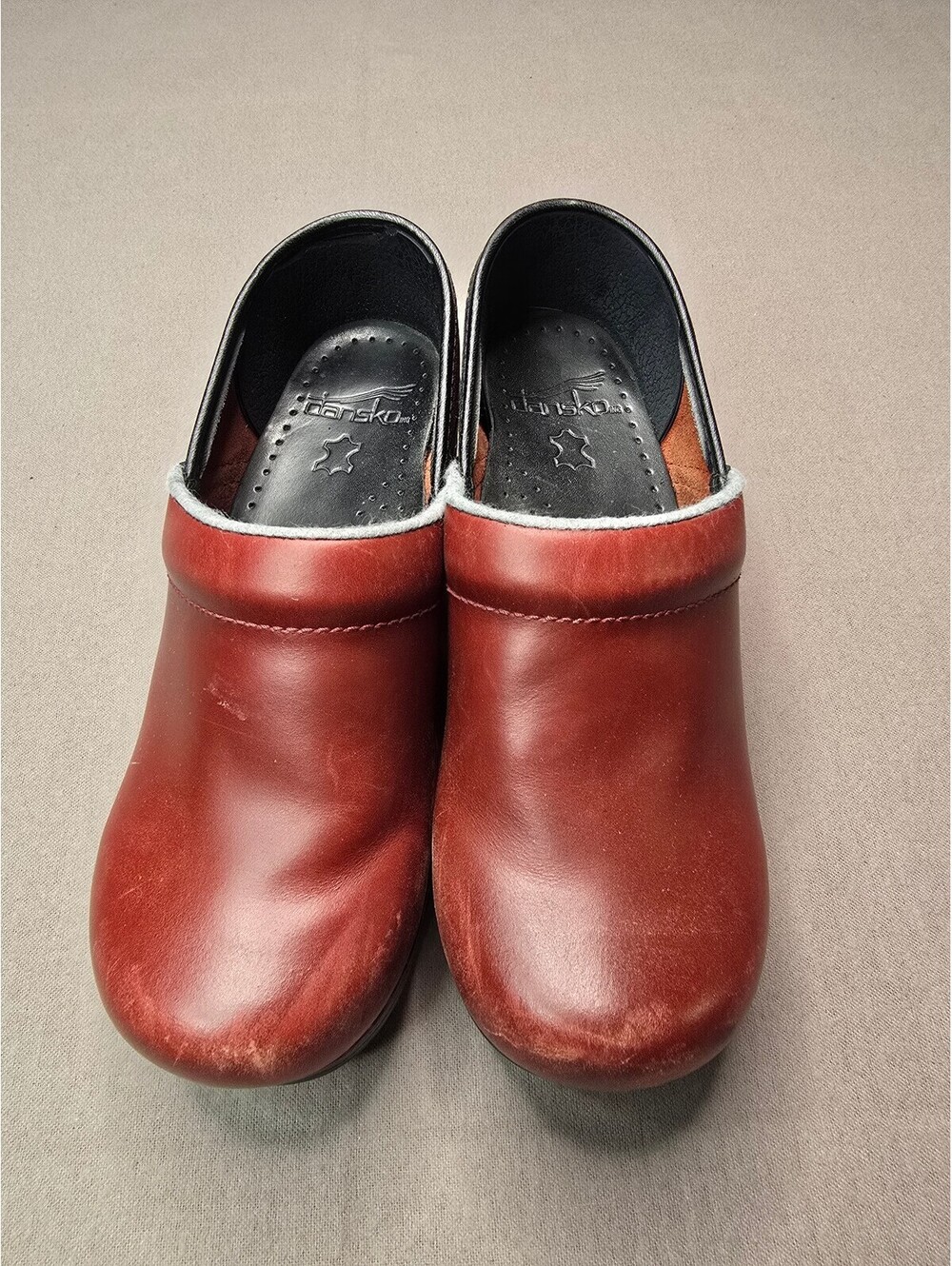 Dansko Professional Red Leather Clogs Slip On Nursing Shoes EU 36 US 5.5 6